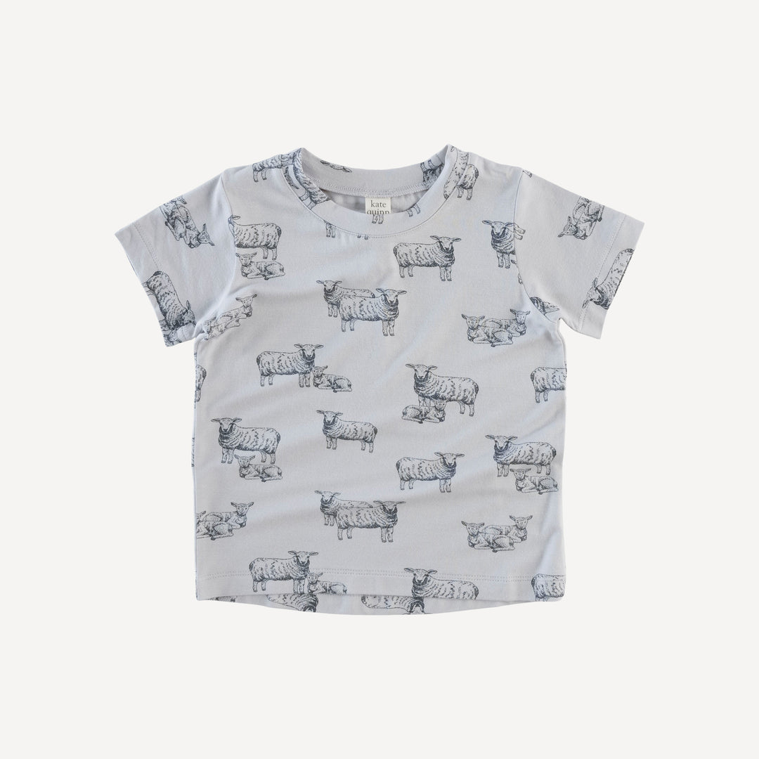 short sleeve essential boxy tee | sheep + lamb | bamboo
