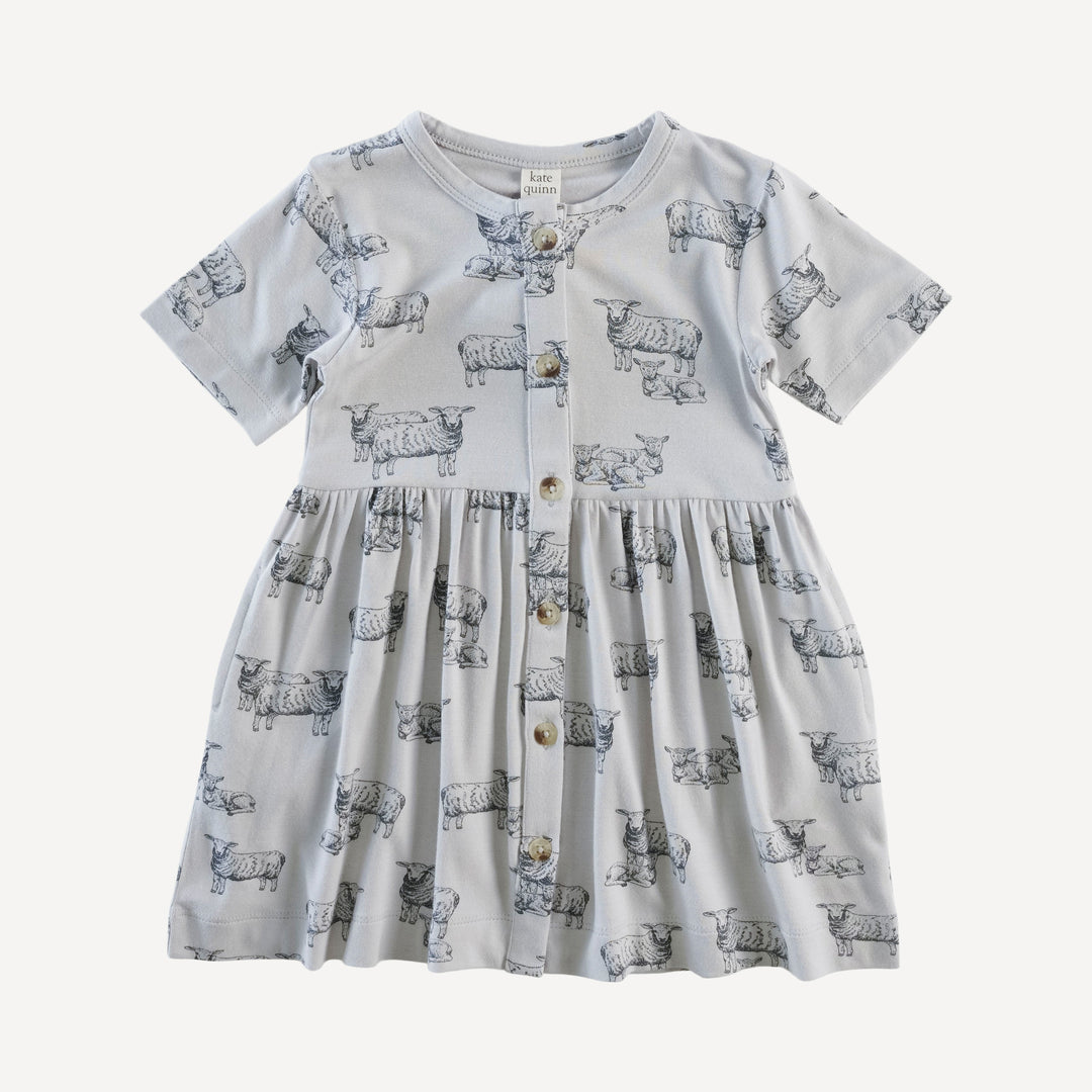 short sleeve button dress | sheep + lamb | bamboo