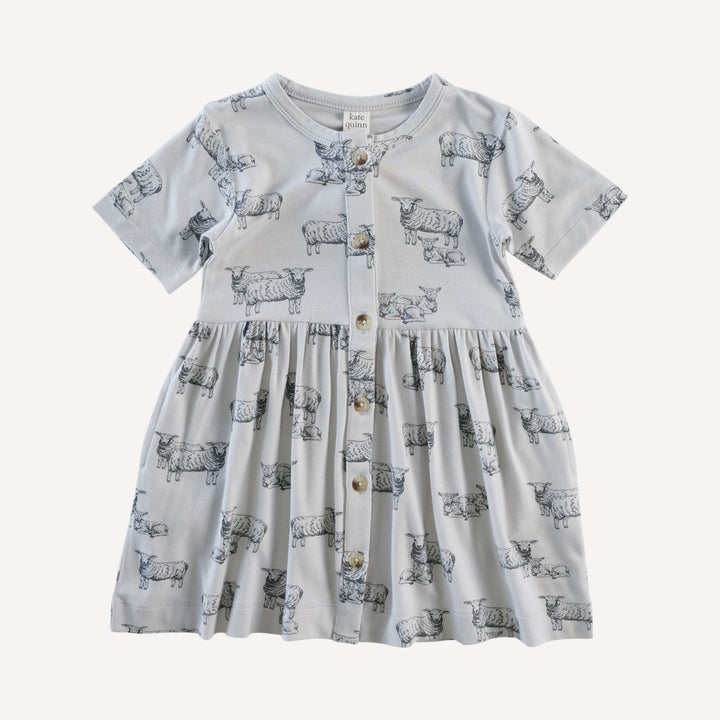 short sleeve button dress | sheep + lamb | bamboo
