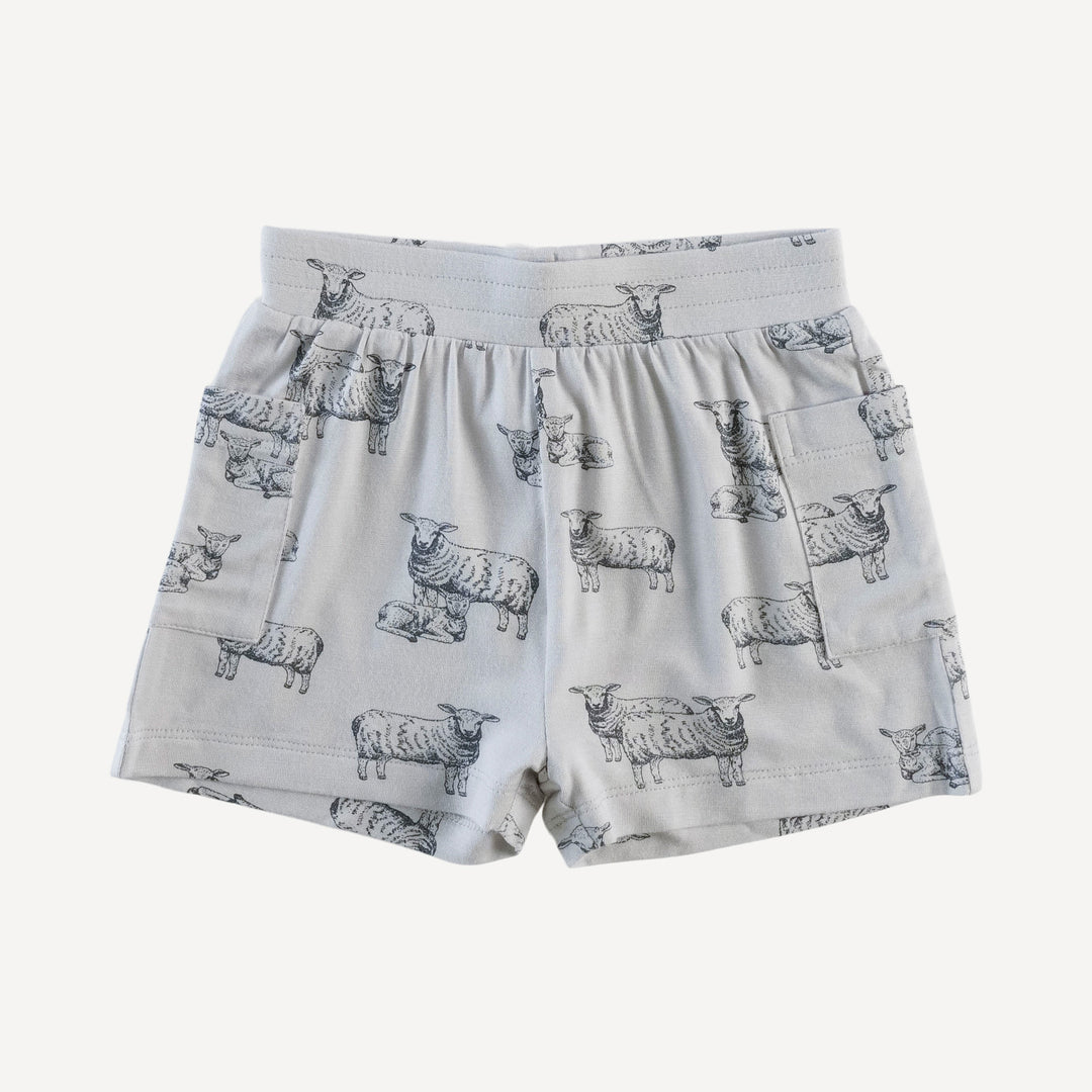 patch pocket short | sheep + lamb | bamboo
