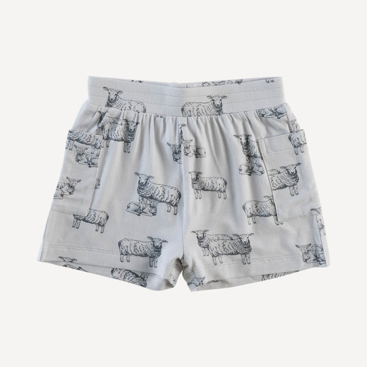patch pocket short | sheep + lamb | bamboo