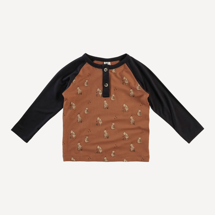 long sleeve baseball henley tee | sierra pooh | bamboo