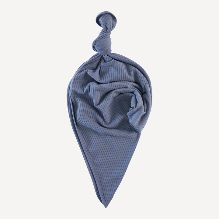 classic single layer blanket | stone blue | organic cotton wide rib