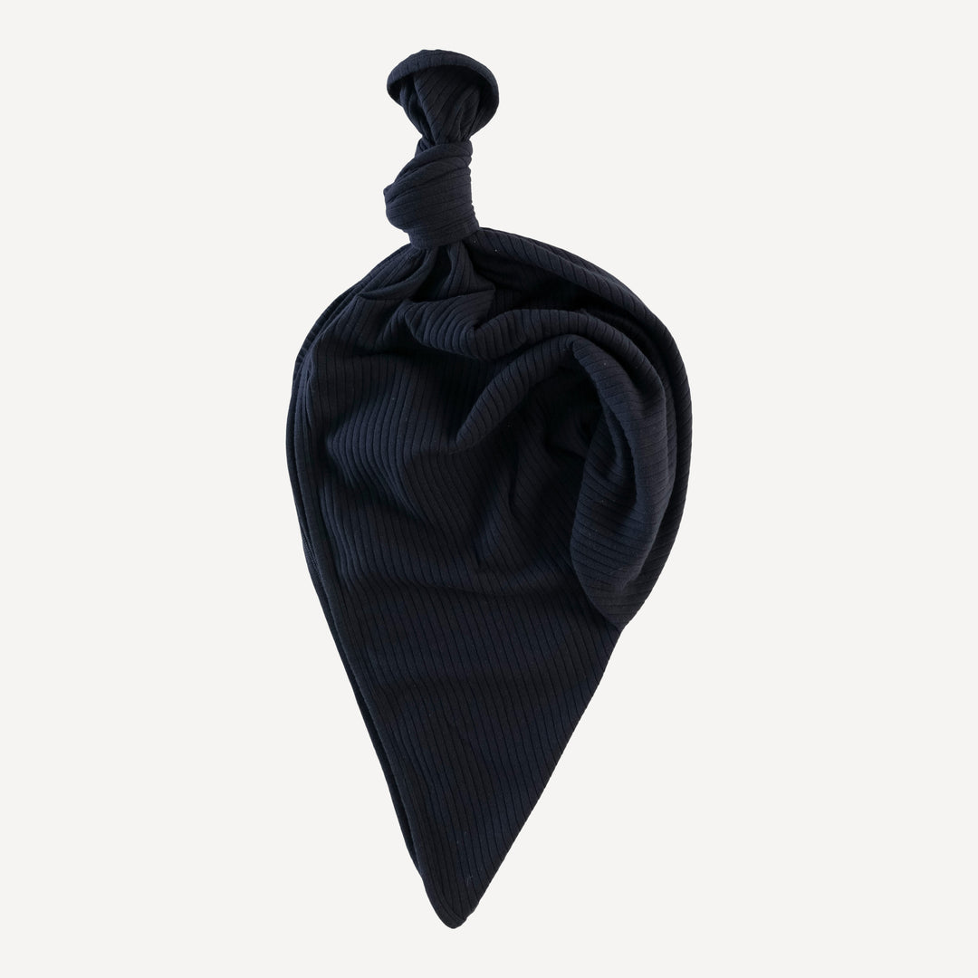 classic single layer blanket | black | organic cotton wide rib