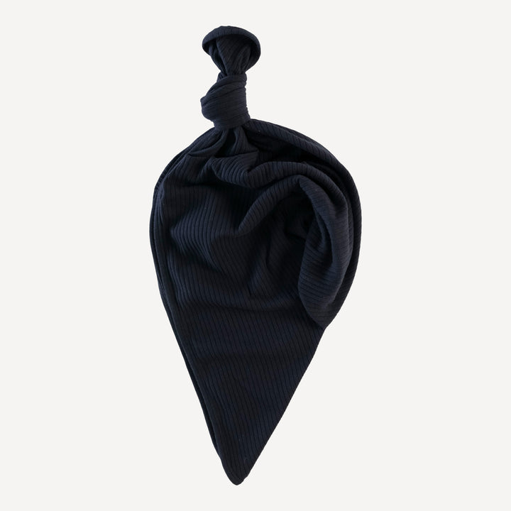 classic single layer blanket | black | organic cotton wide rib