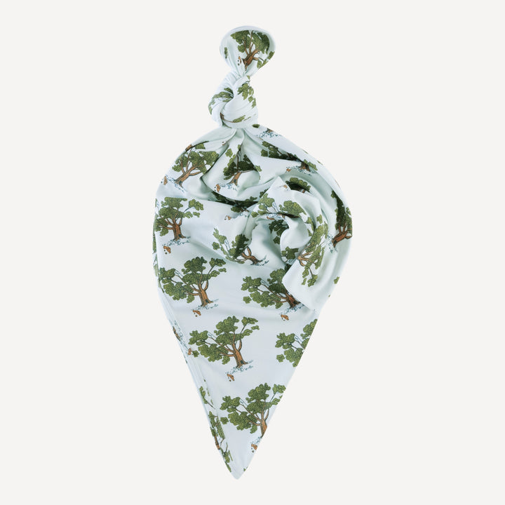 classic single layer blanket | blue pooh & tree | organic cotton interlock
