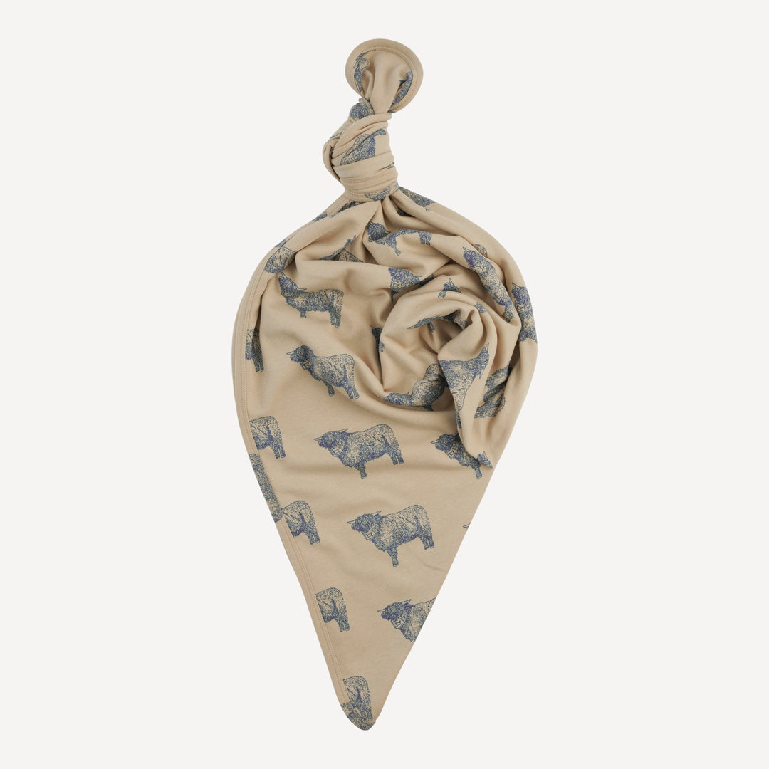 classic single layer blanket | highland cow | organic cotton interlock