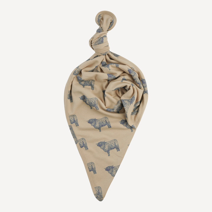 classic single layer blanket | highland cow | organic cotton interlock