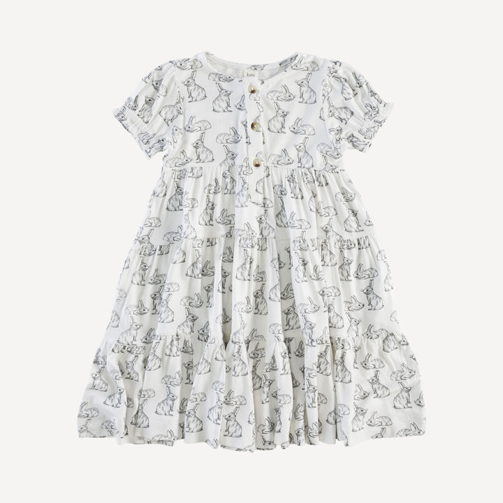 short puff sleeve prairie dress | sketched bunnies | bamboo