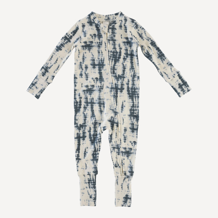 long sleeve convertible zippy pj | slate blue shibori | modal