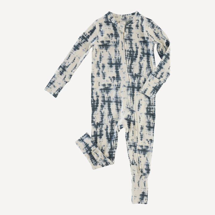 long sleeve convertible zippy pj | slate blue shibori | modal