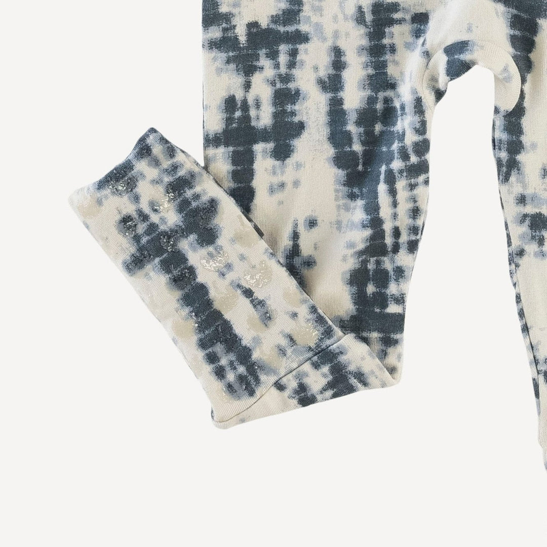 long sleeve convertible zippy pj | slate blue shibori | modal