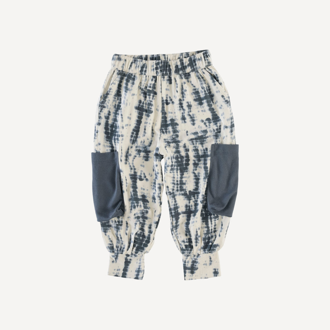 cargo bubble pants | slate blue shibori | modal