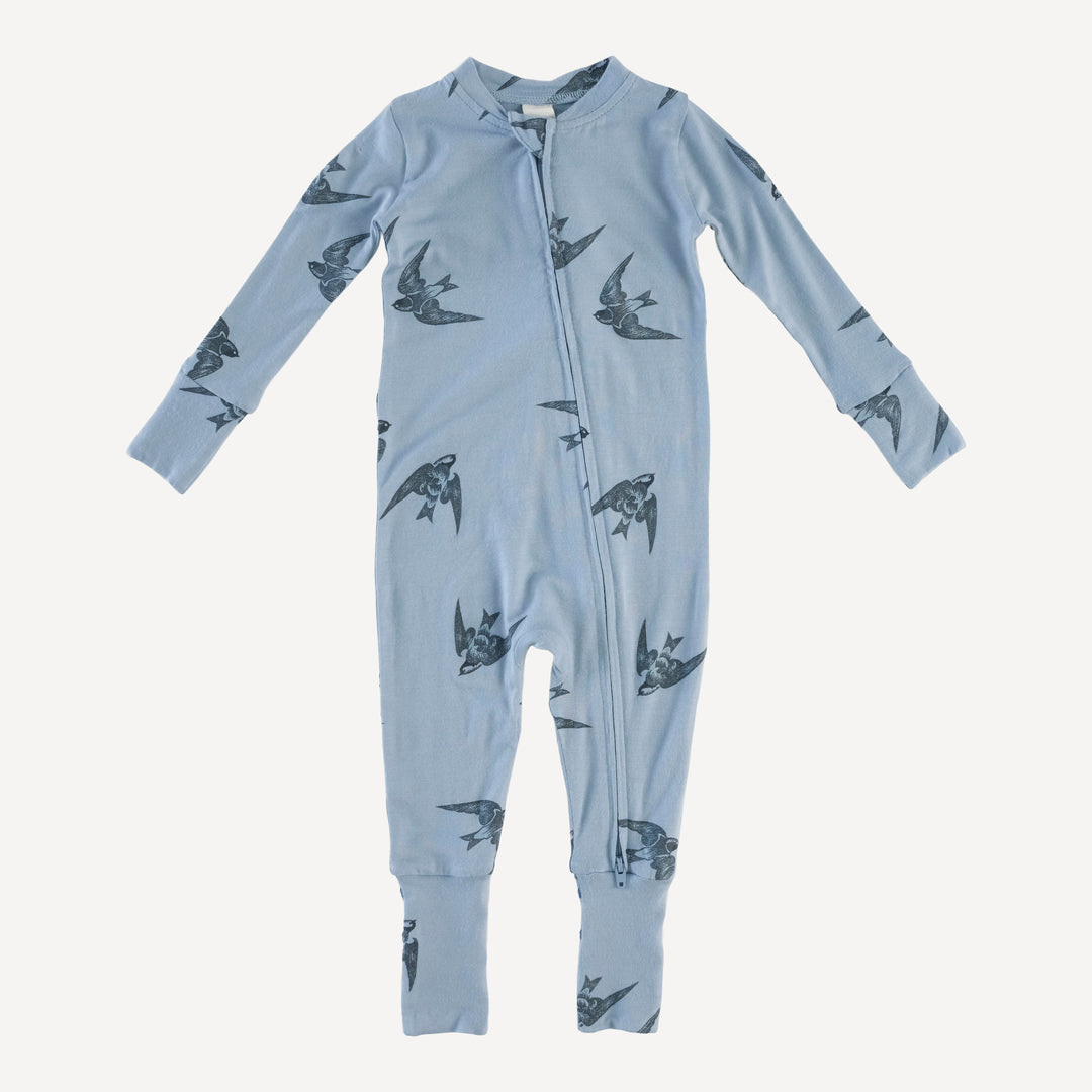 long sleeve convertible zippy pj | slate blue sparrow | modal