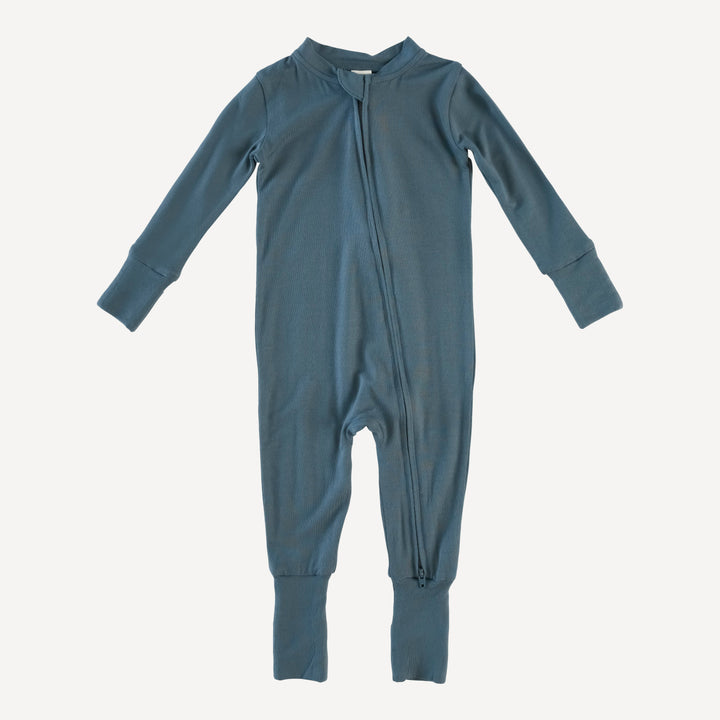 long sleeve convertible zippy pj | slate blue | modal