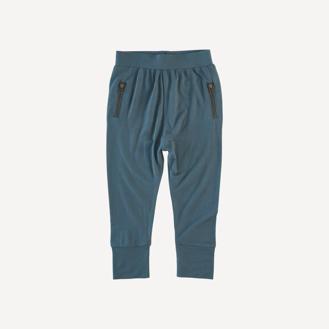 slit pocket pant | slate blue | modal