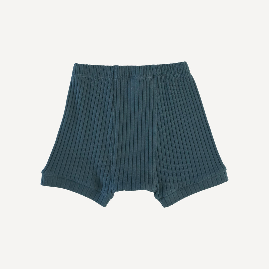 classic panda short | slate blue | organic cotton wide rib