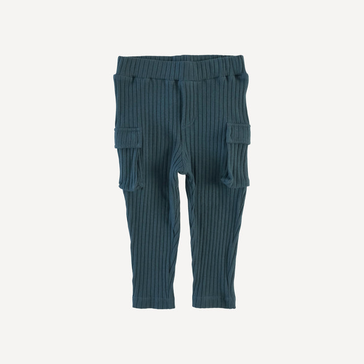 skinny cargo pant | slate blue | organic cotton wide rib