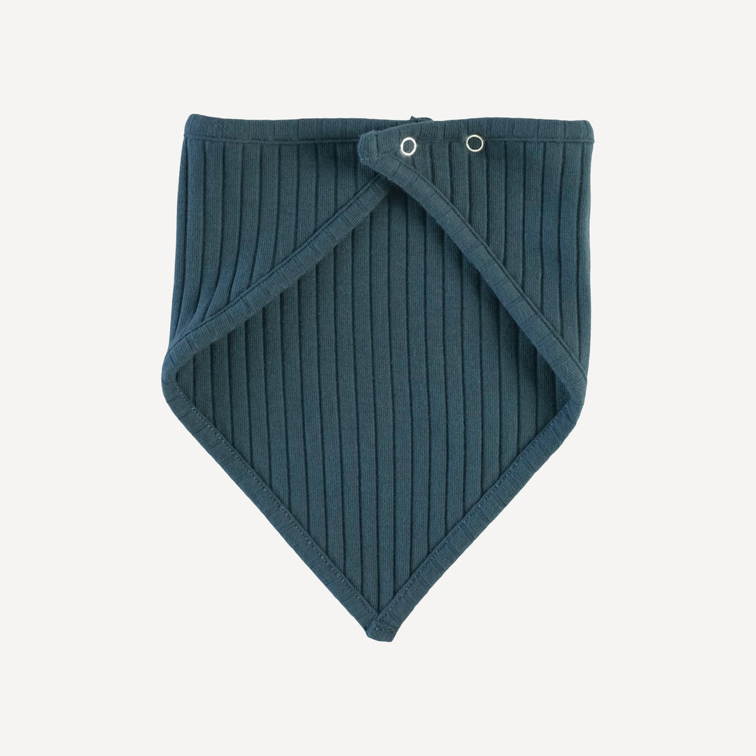 bandana bib | slate blue | organic cotton wide rib