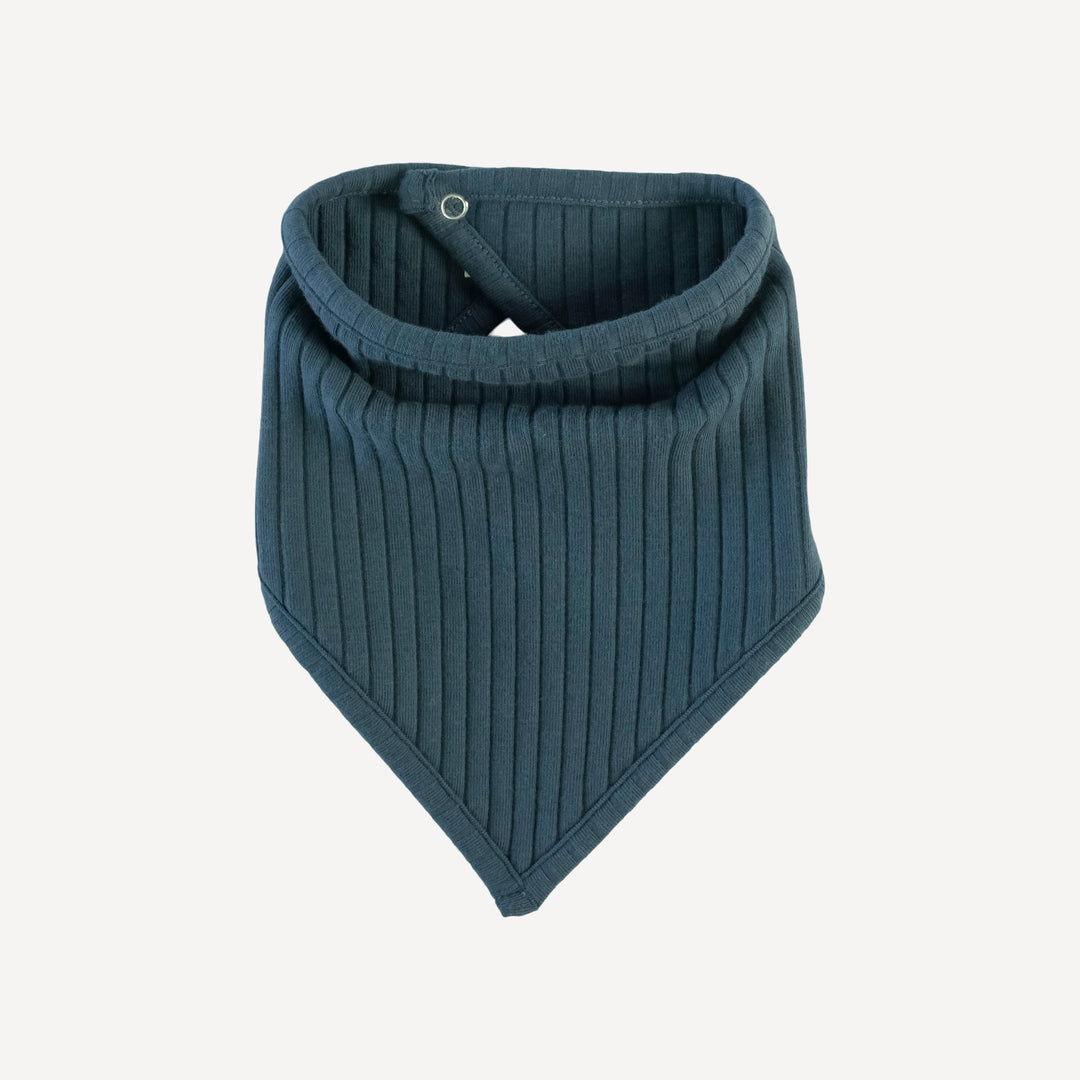 bandana bib | slate blue | organic cotton wide rib