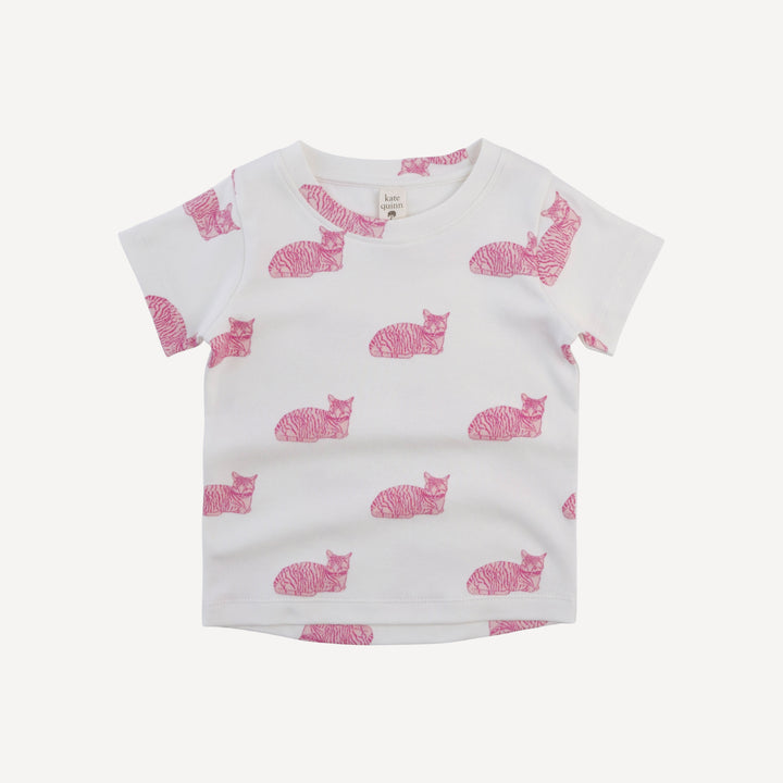 short sleeve essential boxy tee | sleepy cat | organic cotton interlock