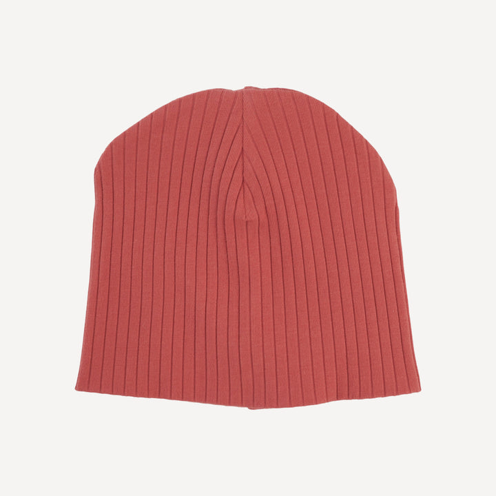 slouchy beanie | earthen red | organic cotton wide rib