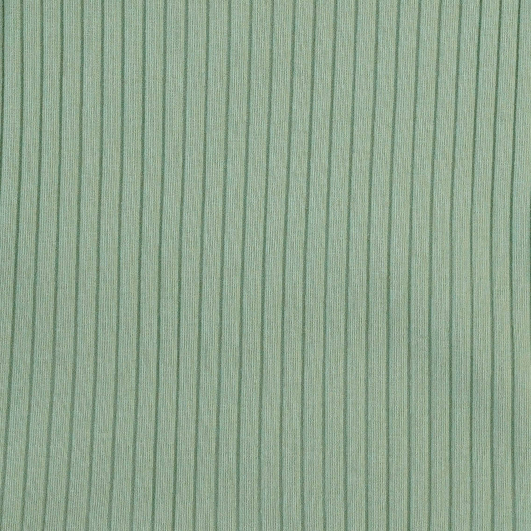 short sleeve lap neck bodysuit | smoke green | organic cotton wide rib