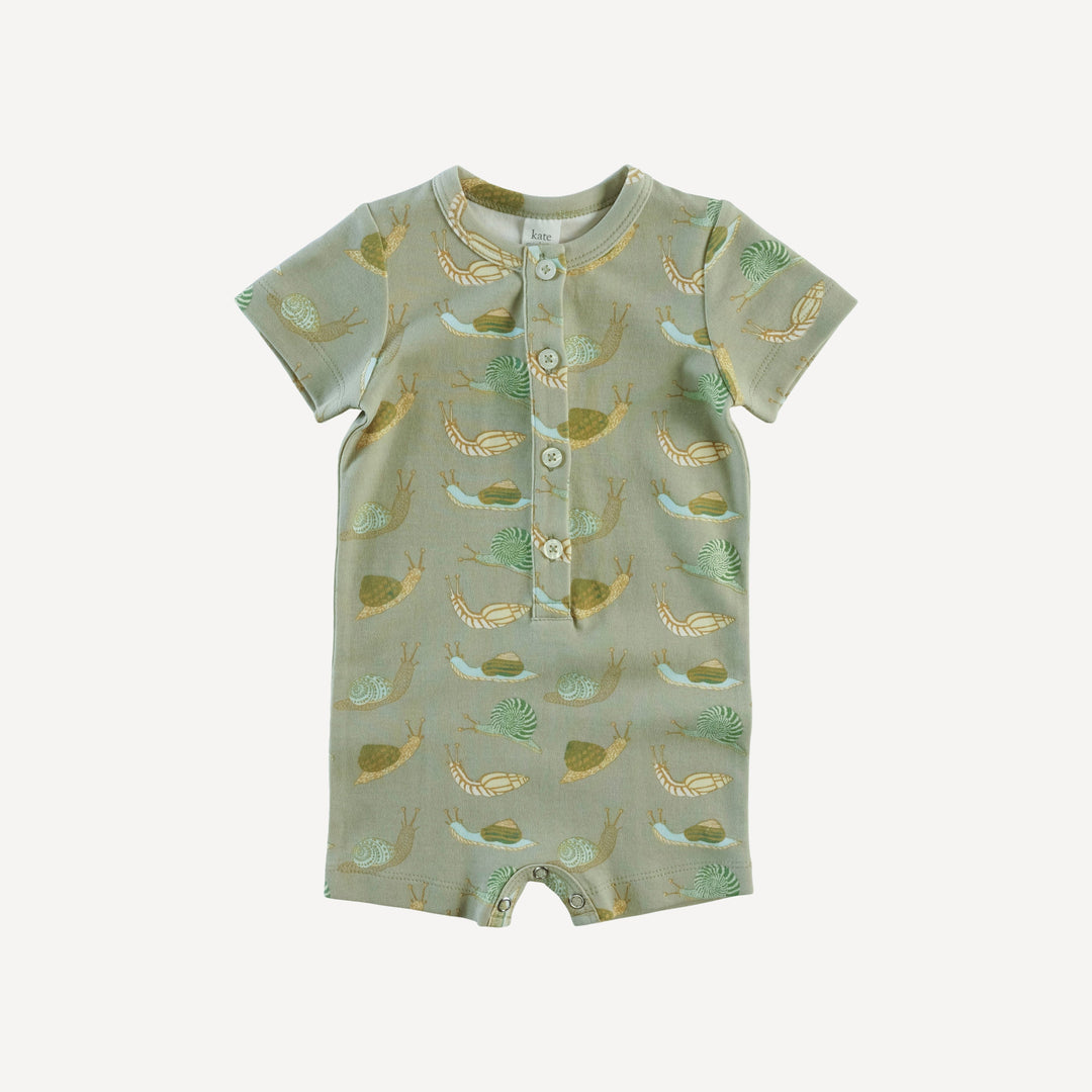 short sleeve union shortie | snails | organic cotton interlock