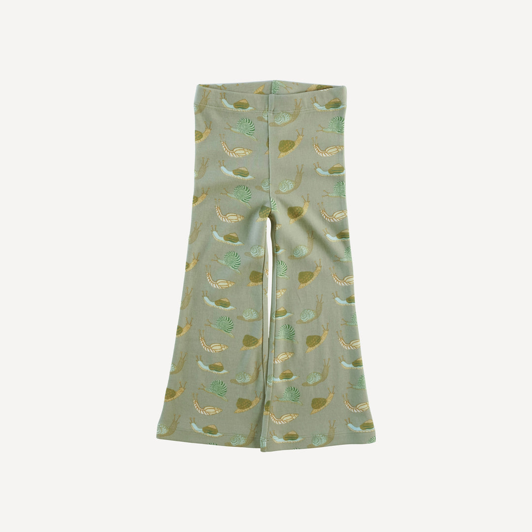 short sleeve henley lettuce flare set | snails | organic cotton interlock
