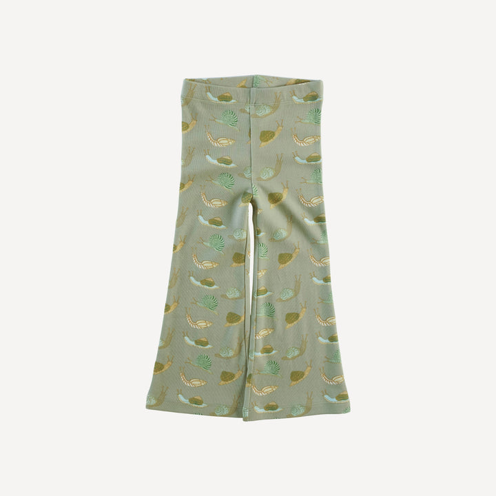 short sleeve henley lettuce flare set | snails | organic cotton interlock