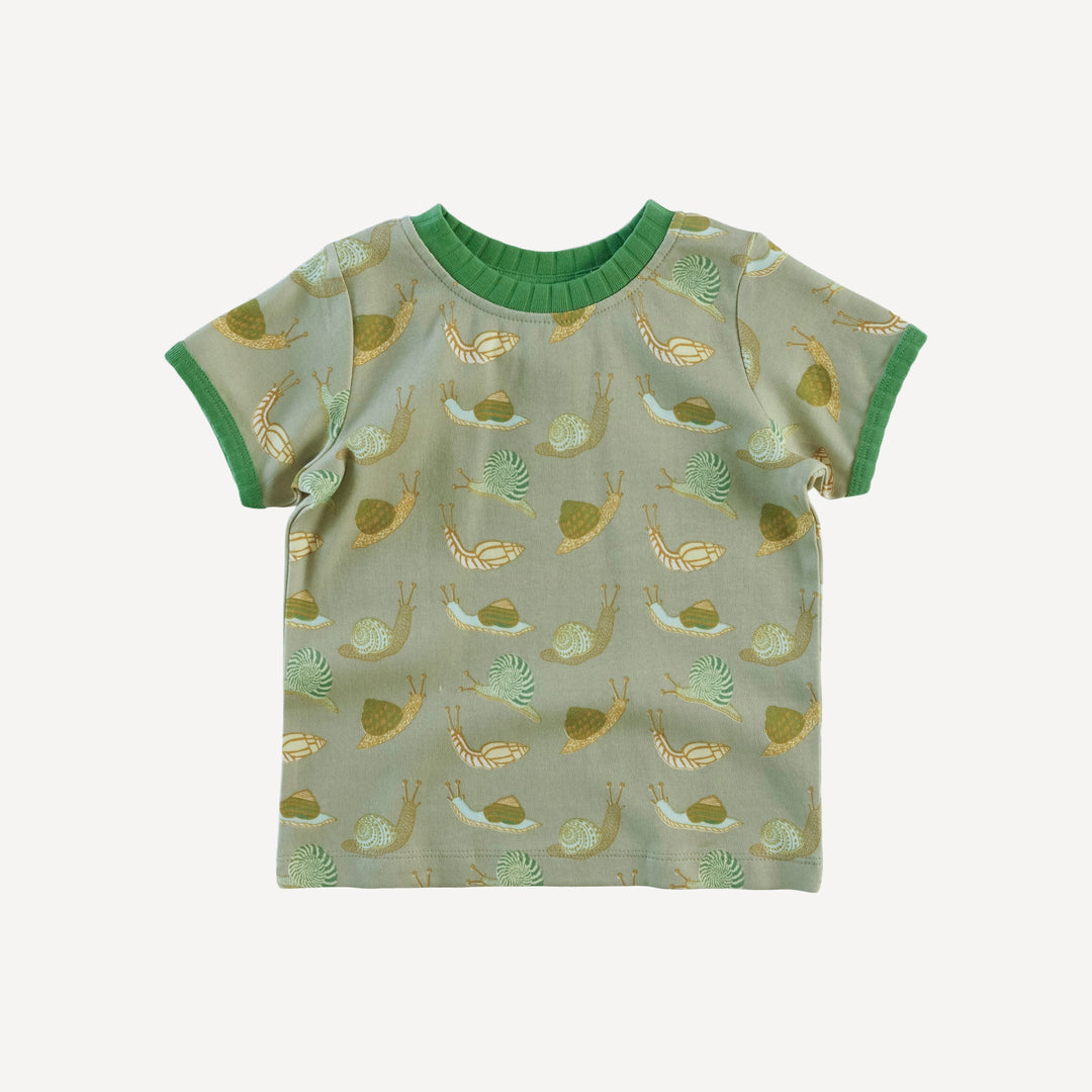 ringer tee | snails | organic cotton interlock
