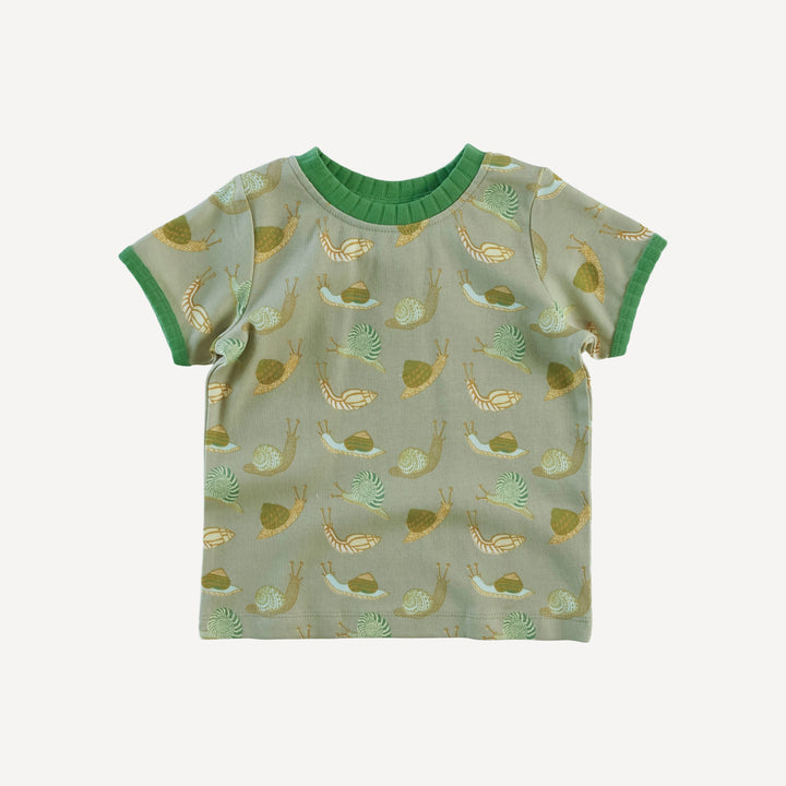 ringer tee | snails | organic cotton interlock
