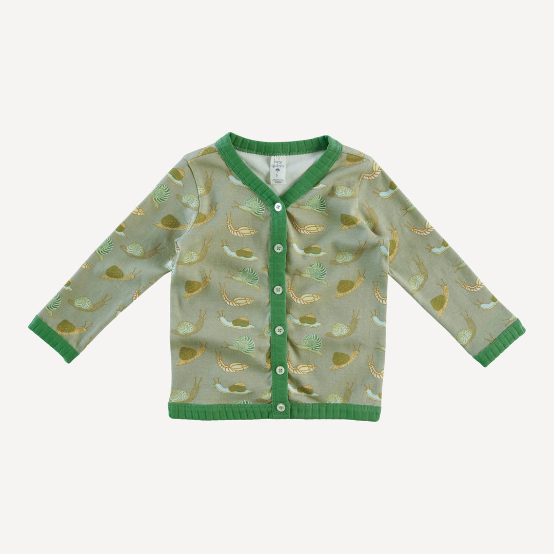 ketti cardigan | snails | organic cotton interlock