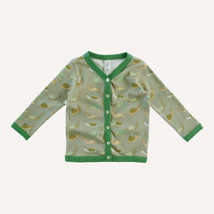 ketti cardigan | snails | organic cotton interlock