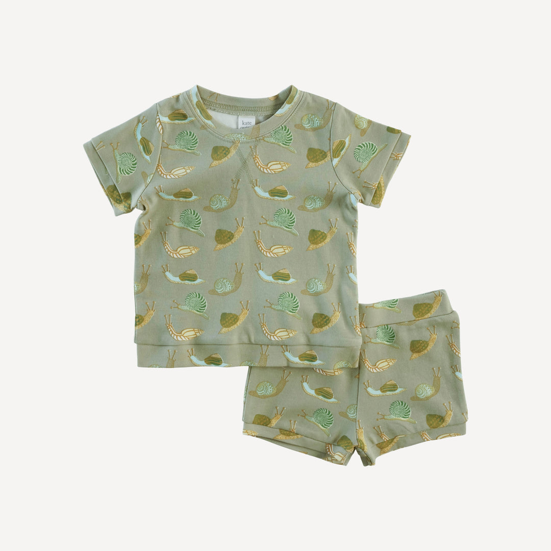 jamie short set | snails | organic cotton interlock