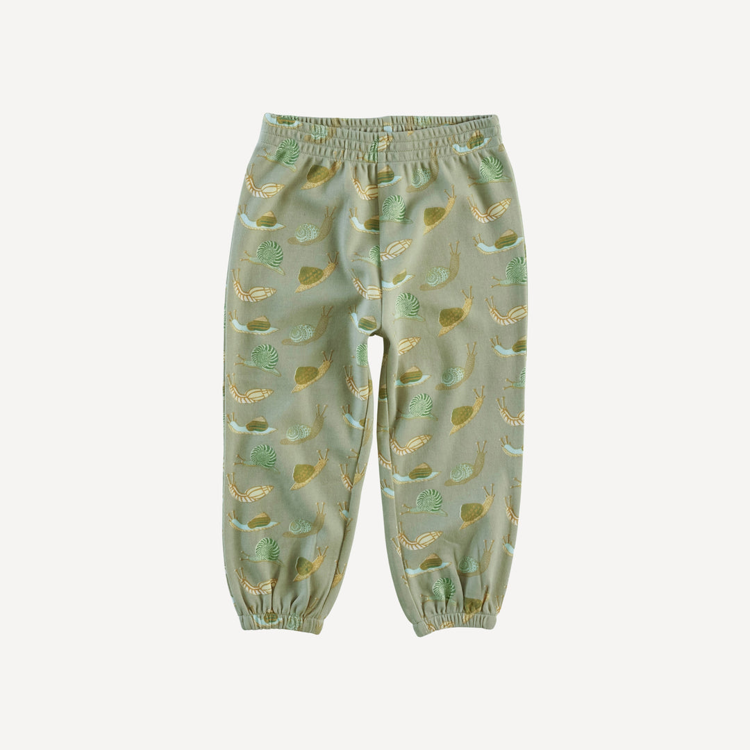 long sleeve hooded relaxed jogger set | snails | organic cotton interlock