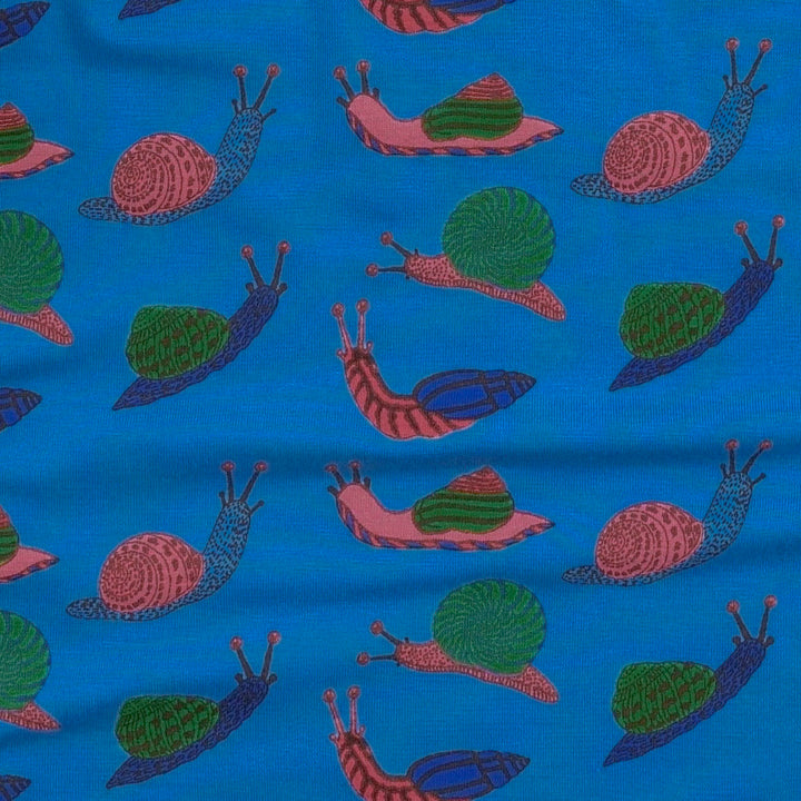 long sleeve two way zipper footie | snails | bamboo
