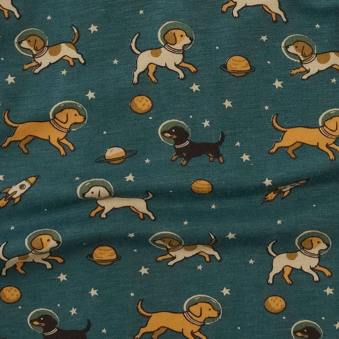 short sleeve ringer tee | space pups | bamboo