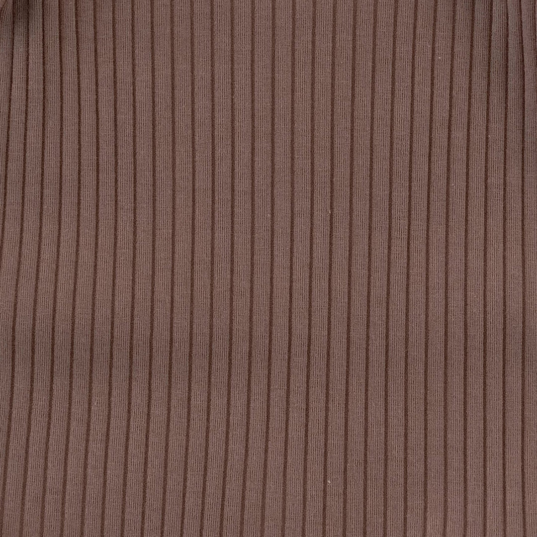 long sleeve tiny ruffle waist jumpsuit | spiced chocolate | organic cotton wide rib