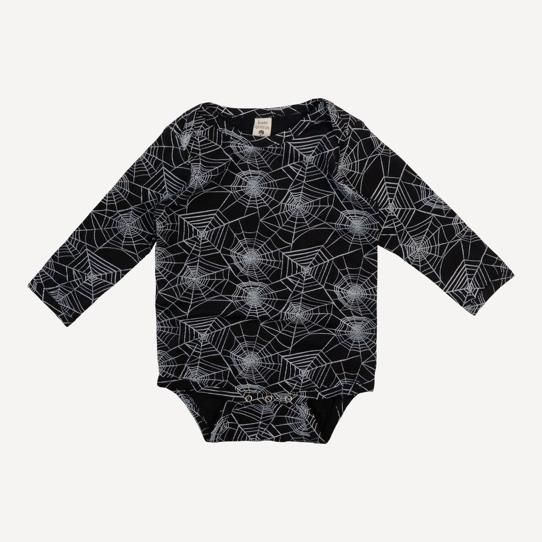 long sleeve lap neck bodysuit | spiderweb | bamboo