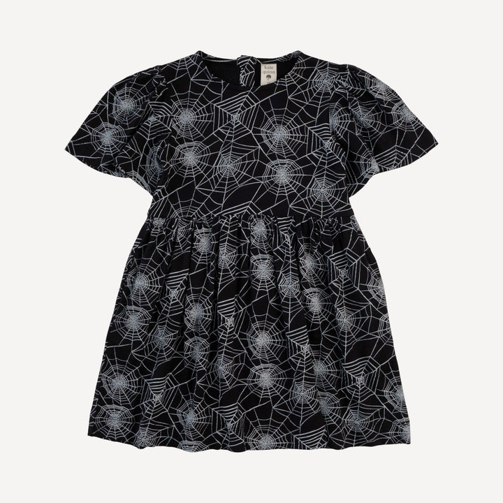 bell sleeve dress | spiderweb | organic cotton interlock