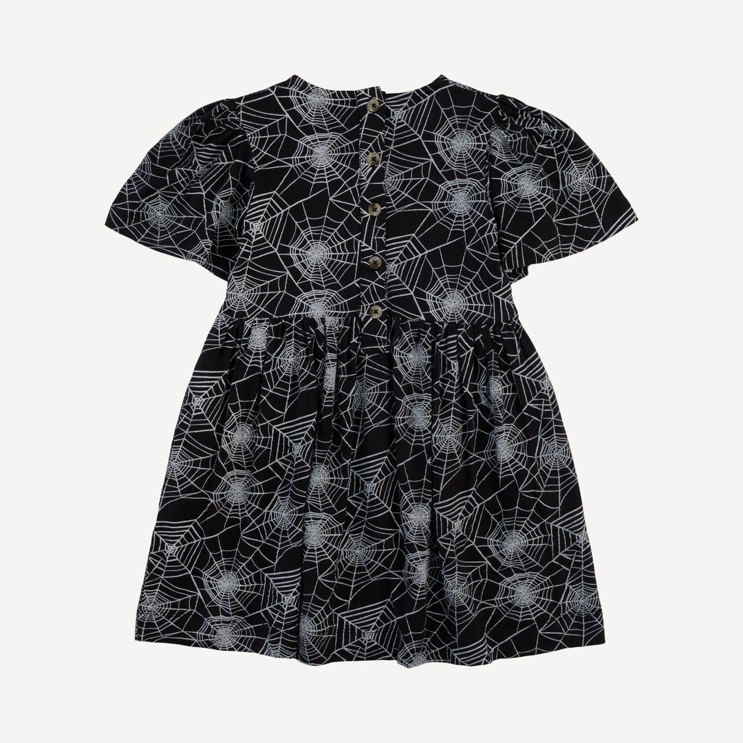 bell sleeve dress | spiderweb | organic cotton interlock