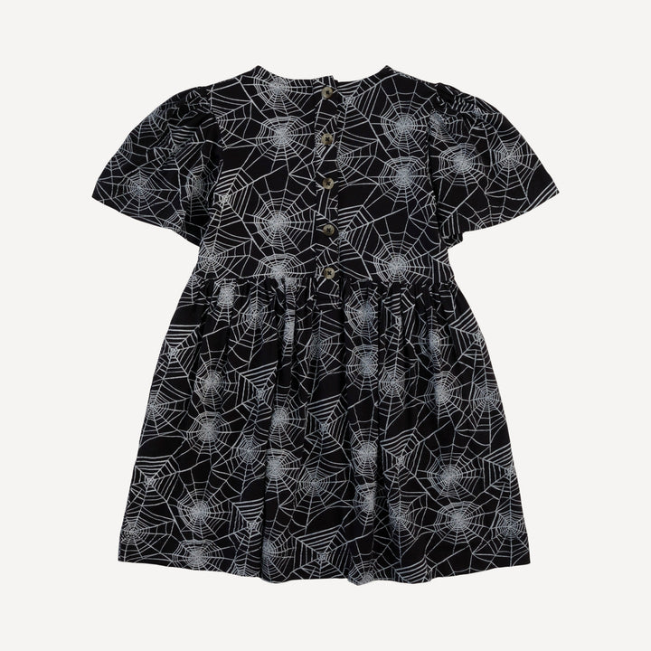 bell sleeve dress | spiderweb | organic cotton interlock