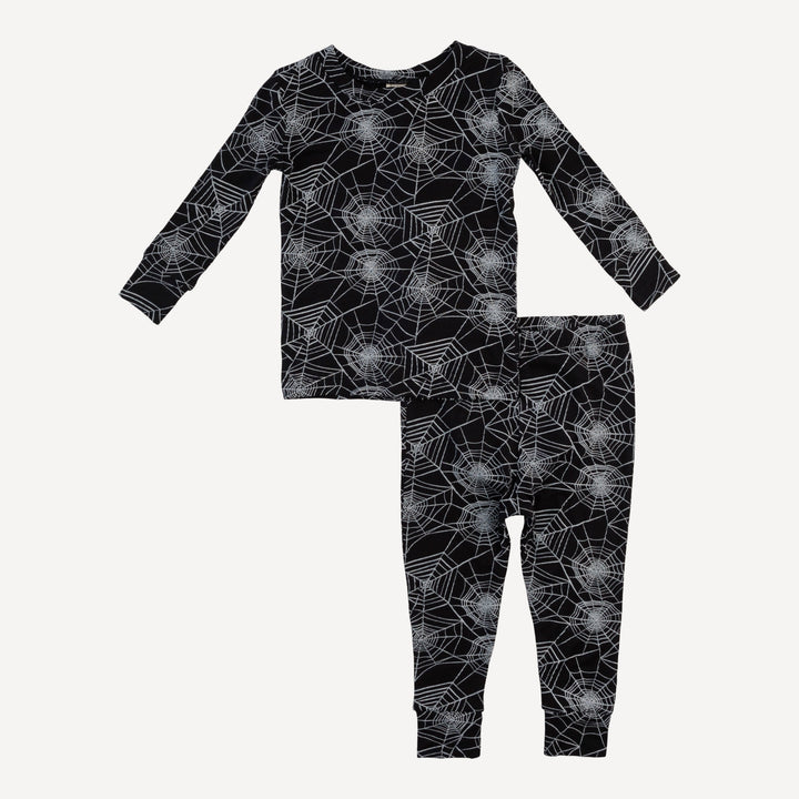 long sleeve crew neck pj set | spiderweb | organic cotton interlock