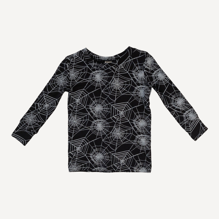 long sleeve crew neck pj set | spiderweb | bamboo
