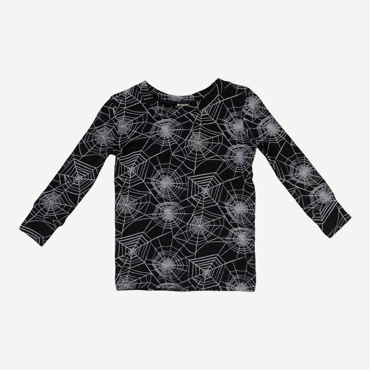 long sleeve crew neck pj set | spiderweb | organic cotton interlock