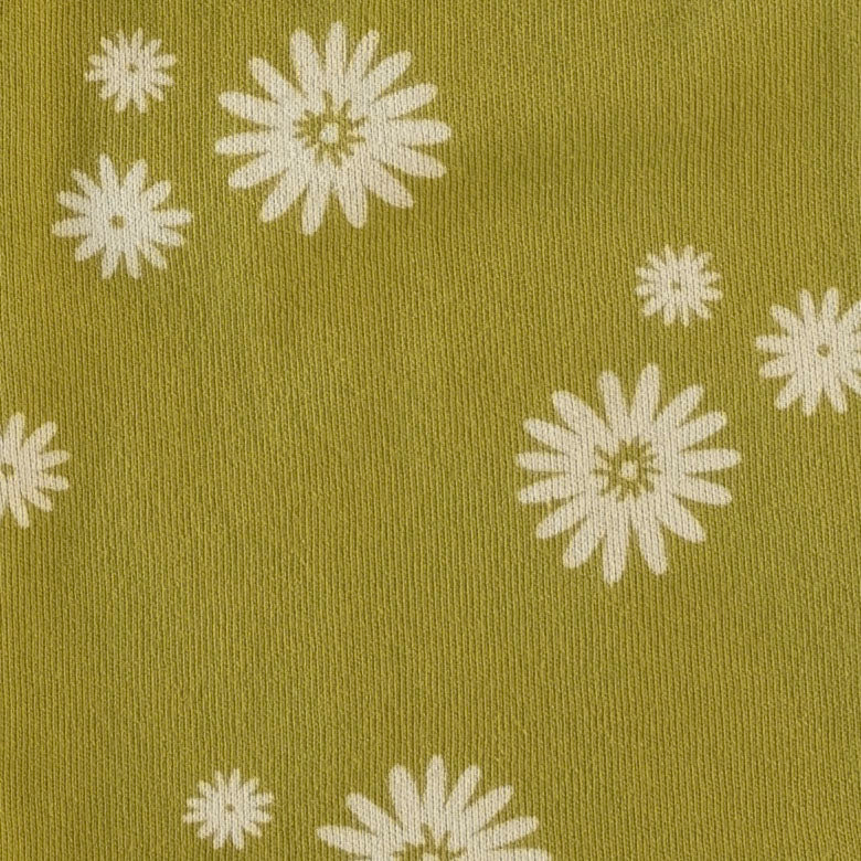 zip coverup | spring green tiny daisy | organic cotton terry