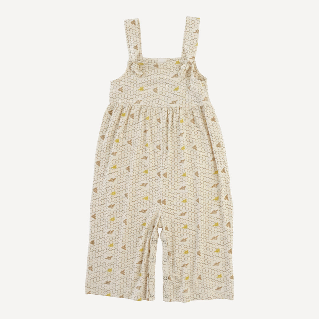 tie overall gaucho jumpsuit | spring honeycomb | modal