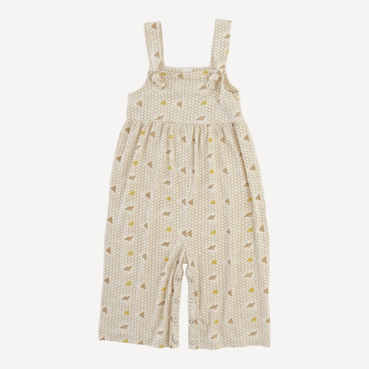 tie overall gaucho jumpsuit | spring honeycomb | modal