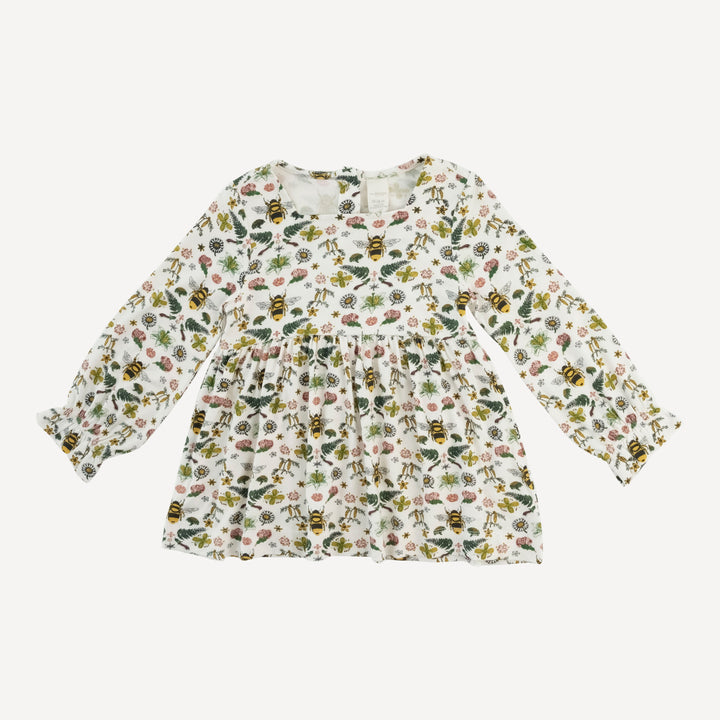 long sleeve square neck top | spring litho bee | modal